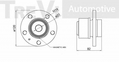 TREVI AUTOMOTIVE wb1660 -  Комплект подшипника ступицы колеса